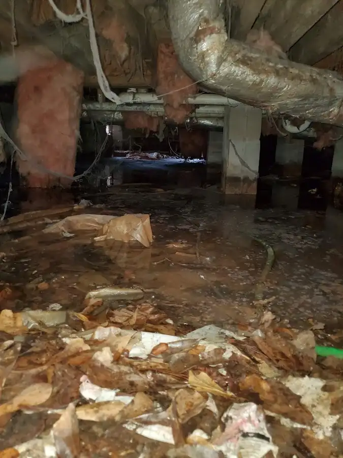 Crawl space flood assessment for Commercial Water Damage Restoration in Grandview Heights